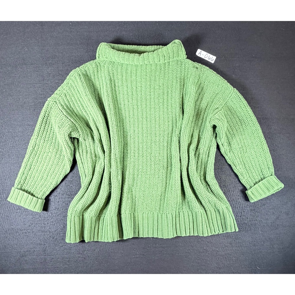 Aerie Womens Green Shaker Stitch Mock Neck Oversized Sweater XS